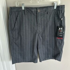 Under Armour Gray Pinstripe Golf Shorts - New with Tags